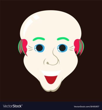 Flat icons on theme funny bald-headed man vector image Flat icons on theme funny bald-headed man vector image