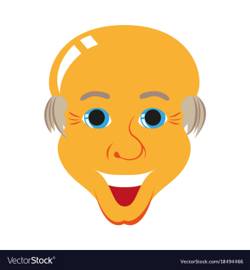 Flat icons on theme funny bald-headed man vector image Flat icons on theme funny bald-headed man vector image