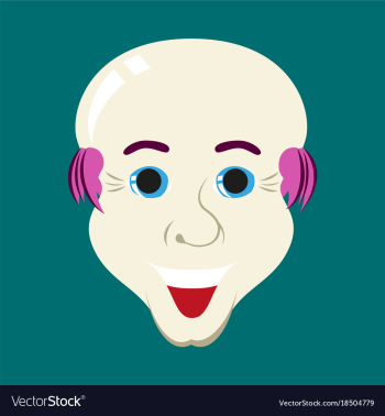 Flat icons on theme funny bald-headed man vector image Flat icons on theme funny bald-headed man vector image
