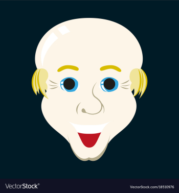 Flat icons on theme funny bald-headed man vector image Flat icons on theme funny bald-headed man vector image