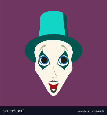 Flat icons on theme funny clown mime vector image Flat icons on theme funny clown mime vector image