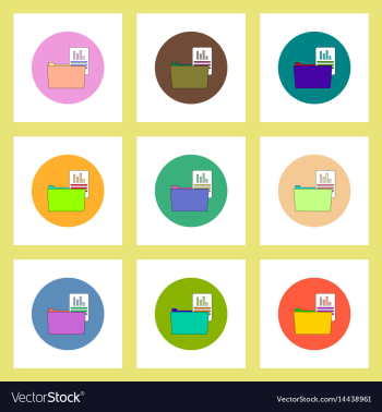 Flat icons set of file and folder concept on vector image Flat icons set of file and folder concept on vector image