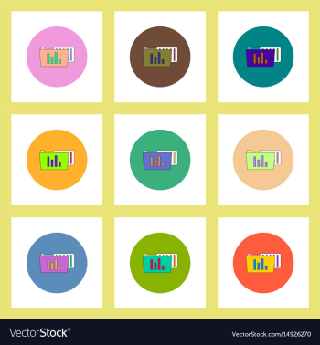 Flat icons set of file and folder concept on vector image Flat icons set of file and folder concept on vector image