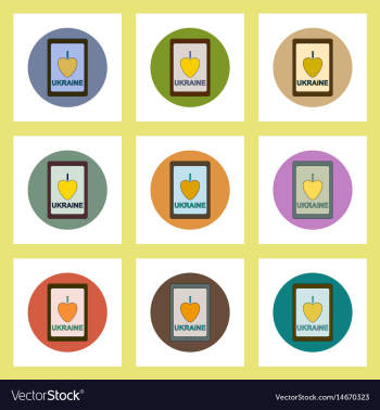 Flat icons set of ukrainian patriotism items vector image Flat icons set of ukrainian patriotism items vector image