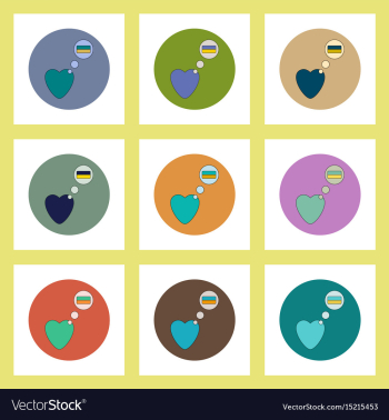 Flat icons set of ukrainian patriotism items vector image Flat icons set of ukrainian patriotism items vector image