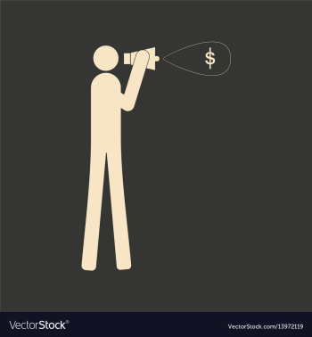 Flat in black and white man yelling into megaphone vector image Flat in black and white man yelling into megaphone vector image