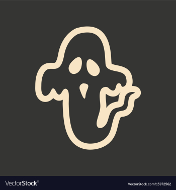 Flat in black and white mobile application ghost vector image Flat in black and white mobile application ghost vector image