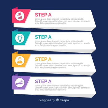Flat infographic steps Flat infographic steps