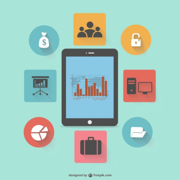 Flat infographic tablet design Flat infographic tablet design