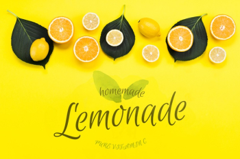 Flat lay copyspace mockup with summer fruits Free Psd