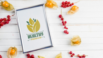 Flat lay frame mockup with healthy food concept Free Psd