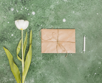 Flat lay gift concept Flat lay gift concept