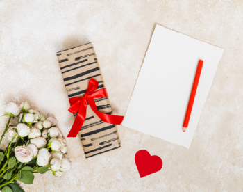 Flat lay gift concept Flat lay gift concept