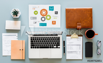 Flat lay of business concept Flat lay of business concept