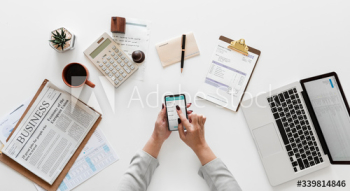 Flat lay of business concept Flat lay of business concept