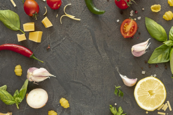 Flat lay of mediterranean ingredients with copy space Free Photo Flat lay of mediterranean ingredients with copy space Free Photo