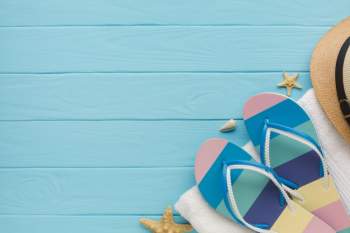 Flat lay summer vacation concept with copy space Free Photo Flat lay summer vacation concept with copy space Free Photo