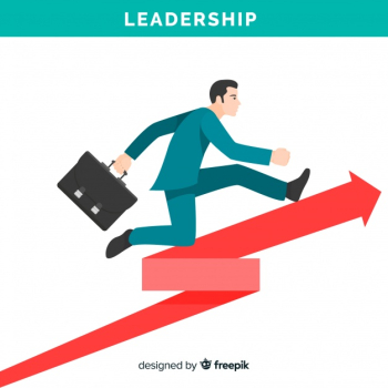 Flat leadership concept Flat leadership concept