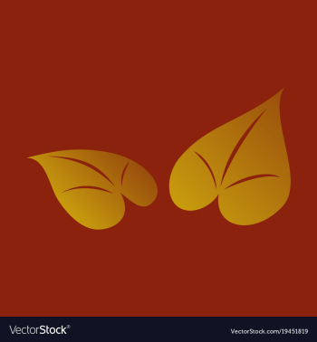 Flat leaves logo template vector image Flat leaves logo template vector image