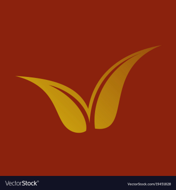 Flat leaves logo template vector image Flat leaves logo template vector image