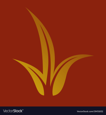 Flat leaves logo template vector image Flat leaves logo template vector image