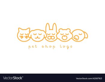 flat logo pet animal shop veterinary clinic store flat logo pet animal shop veterinary clinic store