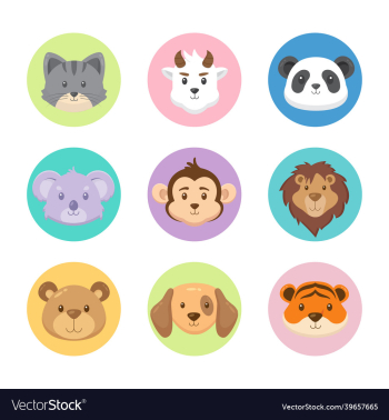 flat lovely animal avatar collection flat lovely animal avatar collection