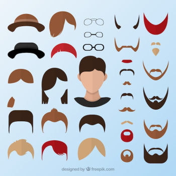 Flat male avatar creator Flat male avatar creator