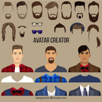 Flat male avatar creator Free Vector Flat male avatar creator Free Vector