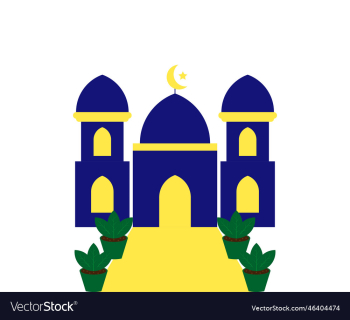 flat mosque with flower pot design