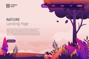 Flat nature landing page template Free Vector Flat nature landing page template Free Vector