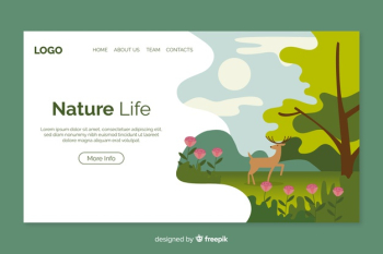 Flat nature landing page template Free Vector Flat nature landing page template Free Vector