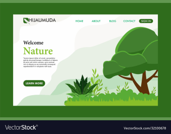 flat nature landing page website template