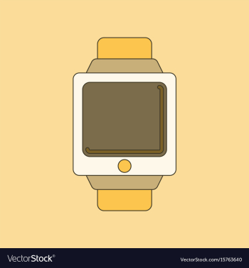 Flat on background digital watch vector image Flat on background digital watch vector image