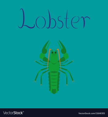 Flat on background seafood lobster vector image Flat on background seafood lobster vector image