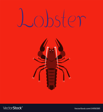 Flat on background seafood lobster vector image Flat on background seafood lobster vector image