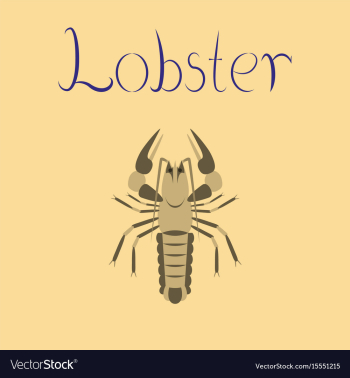 Flat on background seafood lobster vector image Flat on background seafood lobster vector image
