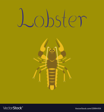 Flat on background seafood lobster vector image Flat on background seafood lobster vector image