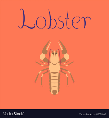 Flat on background seafood lobster vector image Flat on background seafood lobster vector image