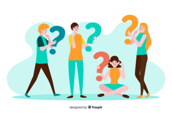 Flat people holding question marks Free Vector Flat people holding question marks Free Vector