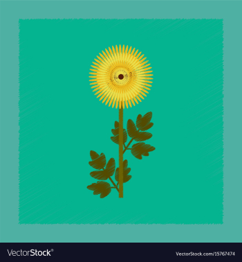 Flat shading style flower vector image Flat shading style flower vector image