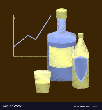 Flat shading style icon alcohol infographic vector image Flat shading style icon alcohol infographic vector image