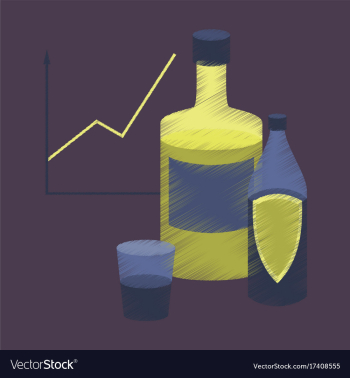 Flat shading style icon alcohol infographic vector image Flat shading style icon alcohol infographic vector image