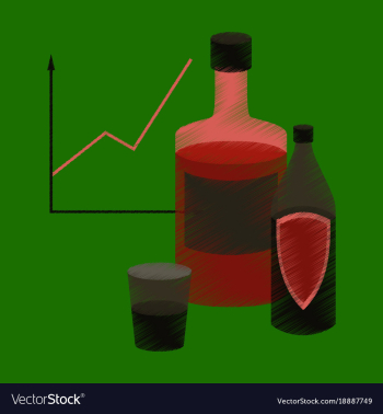 Flat shading style icon alcohol infographic vector image Flat shading style icon alcohol infographic vector image