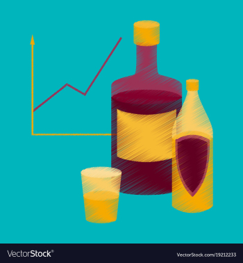 Flat shading style icon alcohol infographic vector image Flat shading style icon alcohol infographic vector image
