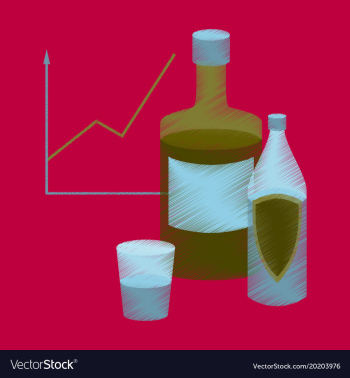 Flat shading style icon alcohol infographic vector image Flat shading style icon alcohol infographic vector image