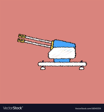 Flat shading style icon anti aircraft gun vector image Flat shading style icon anti aircraft gun vector image
