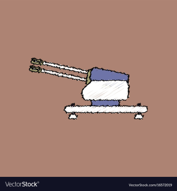 Flat shading style icon anti aircraft gun vector image Flat shading style icon anti aircraft gun vector image
