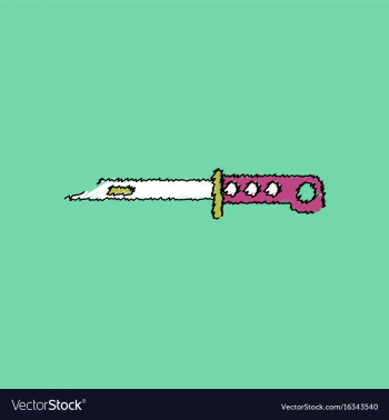 Flat shading style icon army bayonet knife vector image Flat shading style icon army bayonet knife vector image