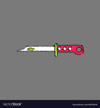 Flat shading style icon army bayonet knife vector image Flat shading style icon army bayonet knife vector image